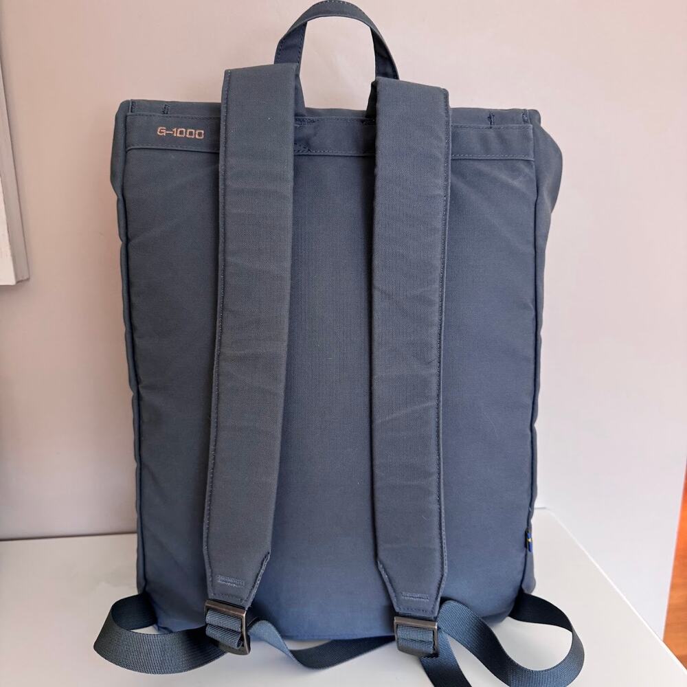 Fjällräven Foldsack No 1 Backpack Blue Foldover Style G-1000 Water Resistant Bag - Picture 10 of 10